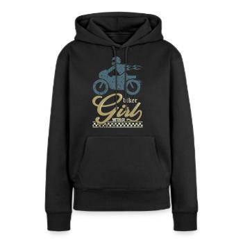 BIKER GIRL motorcycle christmas gift biker tshirt - Women’s Premium Organic Hoodie - black - Front - Julia (174cm)