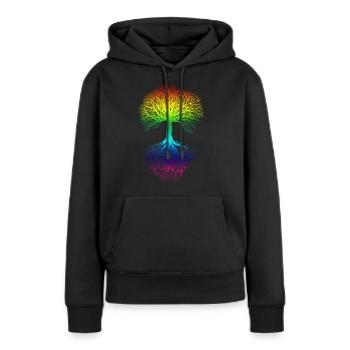 Baum des Lebens, Lebensenergie, Meditation, Glück - Frauen Premium Bio Hoodie - Schwarz - Vorne - Julia (174cm)