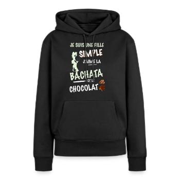 Bachata Dance Chocolate T-shirt women - Women’s Premium Organic Hoodie - black - Front - Julia (174cm)