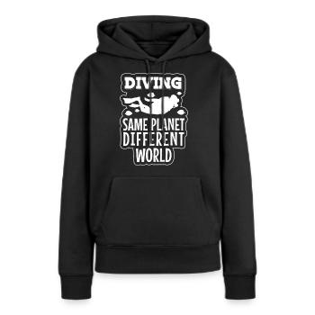 Taucher Wasser Korallen - Frauen Premium Bio Hoodie - Schwarz - Vorne - Julia (174cm)