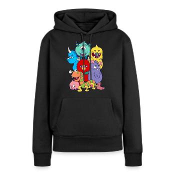 Geschenkidee Monster Design Geburtstag Halloween - Frauen Premium Bio Hoodie - Schwarz - Vorne - Julia (174cm)