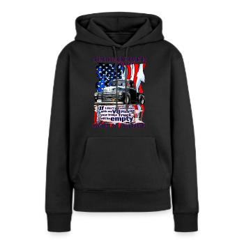 V8 Brummi livre réfrigérateur bière froide - Sweat à capuche Premium bio Femme - noir - Devant - Julia (174cm)