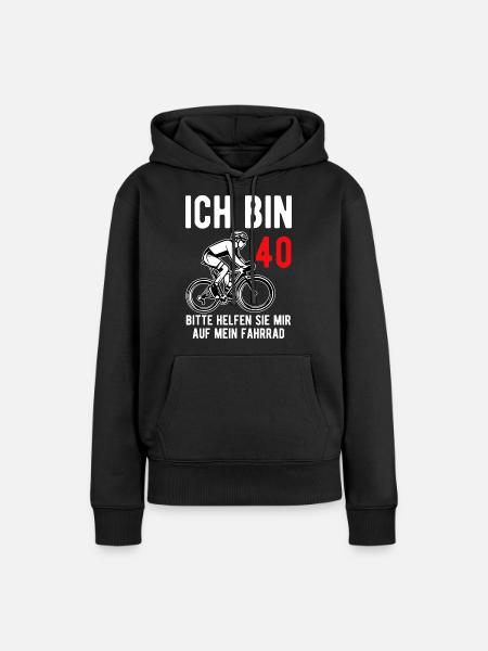 40 Geburtstag Party Ehemann lustiges Biker Fahrrad - Frauen Premium Bio Hoodie - Schwarz
