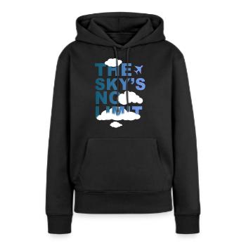 The Sky s No Limit Shirt - Sweat à capuche Premium bio Femme - noir - Devant - Julia (174cm)