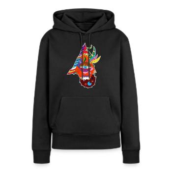 Doodle-Monster - Frauen Premium Bio Hoodie - Schwarz - Vorne - Julia (174cm)