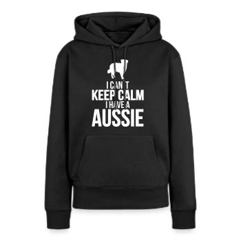 Je ne peux pas garder mon calme Chien australien disant Wilsigns - Sweat à capuche Premium bio Femme - noir - Devant - Julia (174cm)