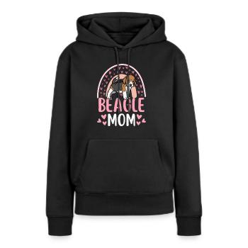 Beagle Mama Hund süßer Beagle kawaii - Frauen Premium Bio Hoodie - Schwarz - Vorne - Julia (174cm)