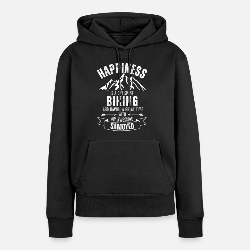 Cyclisme et Samoyède - Sweat à capuche Premium bio Femme - noir