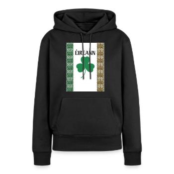 Irlande - Sweat à capuche Premium bio Femme - noir - Devant - Julia (174cm)