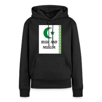 Iren und Muslime - Frauen Premium Bio Hoodie - Schwarz - Vorne - Julia (174cm)