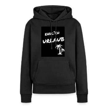 Endlich Urlaub - Frauen Premium Bio Hoodie - Schwarz - Vorne - Julia (174cm)
