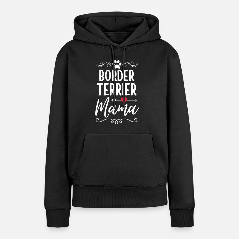 Border Terrier Mama - Sweat à capuche Premium bio Femme - noir