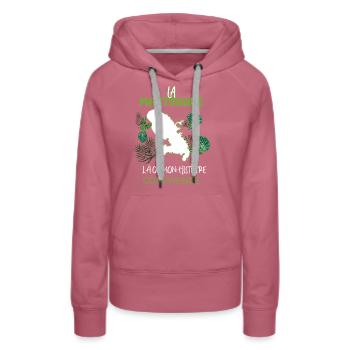 La Martinique La Plus Belle Histoire - Sweat à capuche Premium bio Femme - mauve - Devant - Isabella (175cm)