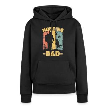 Jagd Papa retro - Frauen Premium Bio Hoodie - Schwarz - Vorne - Julia (174cm)