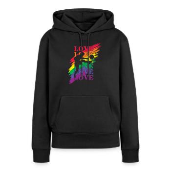 Soccer LGBT Pride - Sweat à capuche Premium bio Femme - noir - Devant - Julia (174cm)