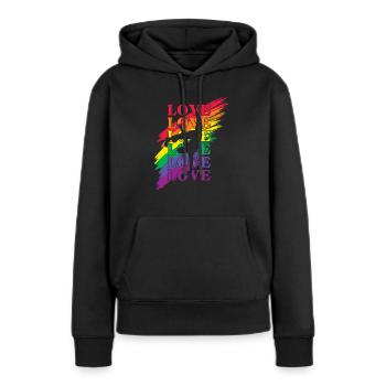 Capoeira LGBT Pride - Sweat à capuche Premium bio Femme - noir - Devant - Julia (174cm)