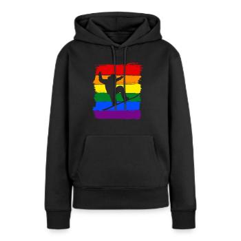 Snowboard LGBT Pride - Sweat à capuche Premium bio Femme - noir - Devant - Julia (174cm)