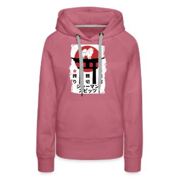 Deutsch-Spitzhund Japan Kanji - Frauen Premium Bio Hoodie - Malve - Vorne - Isabella (175cm)