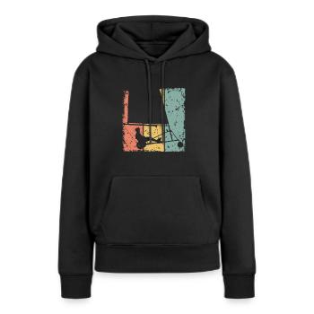 Sand-Yachting Retro - Frauen Premium Bio Hoodie - Schwarz - Vorne - Julia (174cm)