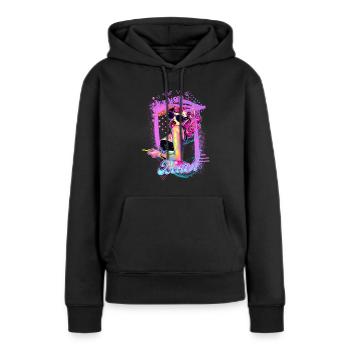 Pin up style plage rétro - Sweat à capuche Premium bio Femme - noir - Devant - Julia (174cm)
