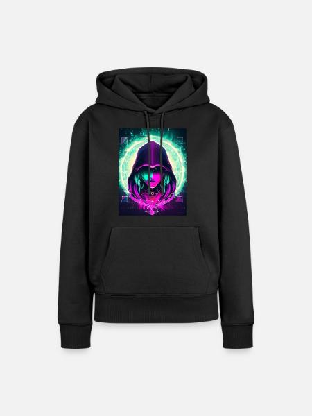 Blockchain Priest - Frauen Premium Bio Hoodie - Schwarz