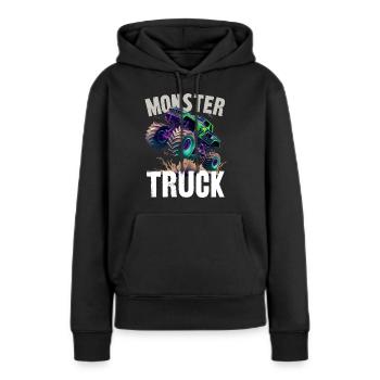 Monstertruck - Frauen Premium Bio Hoodie - Schwarz - Vorne - Julia (174cm)