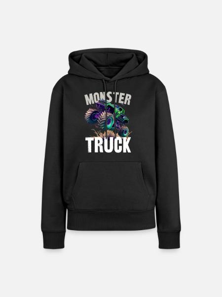 Monstertruck - Frauen Premium Bio Hoodie - Schwarz