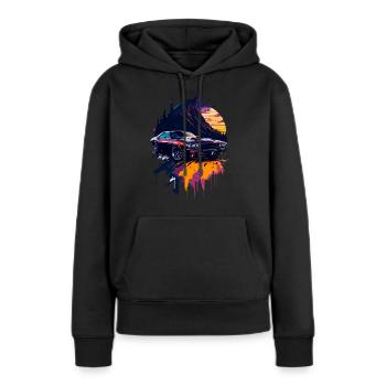 Klassischer Sportwagen - Frauen Premium Bio Hoodie - Schwarz - Vorne - Julia (174cm)