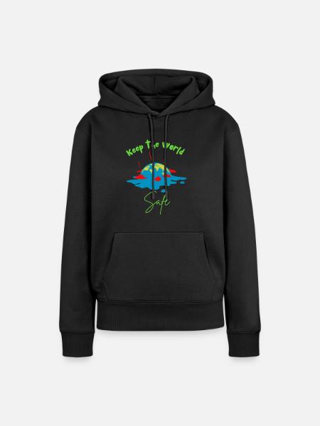 Klima Earthday Umweltschutz - Frauen Premium Bio Hoodie - Schwarz