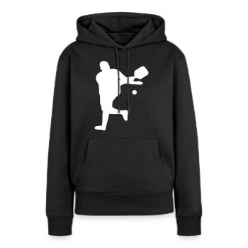 Pickleball Trend Sport Design Cadeau - Sweat à capuche Premium bio Femme - noir - Devant - Julia (174cm)