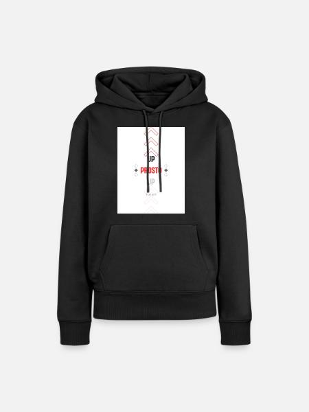 NACH OBEN 1 - Frauen Premium Bio Hoodie - Schwarz