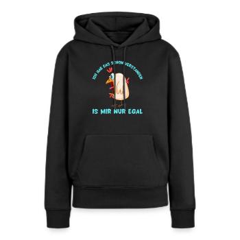 Je comprends déjà que - Sweat à capuche Premium bio Femme - noir - Devant - Julia (174cm)