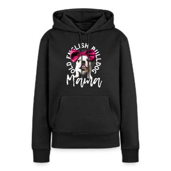 Bulldogge Bulldog Bulldoggen Mama - Frauen Premium Bio Hoodie - Schwarz - Vorne - Julia (174cm)