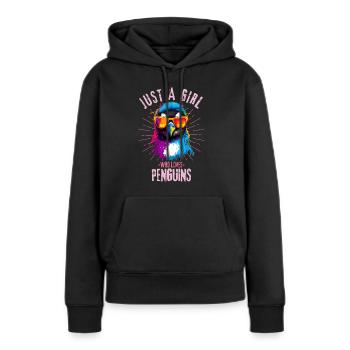 Colorful penguin with sunglasses - Women’s Premium Organic Hoodie - black - Front - Julia (174cm)