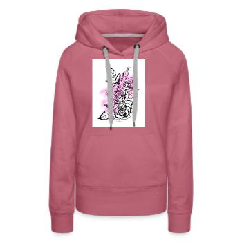 rose with lightning - Frauen Premium Bio Hoodie - Malve - Vorne - Isabella (175cm)