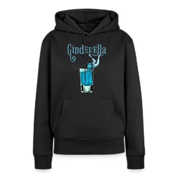 Ginderella Gin Liqueur Tonic Boozing JGA - Sweat à capuche Premium bio Femme - noir - Devant - Julia (174cm)