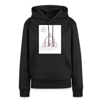Tempel der Schamanen - Frauen Premium Bio Hoodie - Schwarz - Vorne - Julia (174cm)