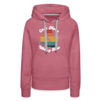 Cave more, Worry less - Sweat à capuche Premium bio Femme - mauve - Devant - Isabella (175cm)