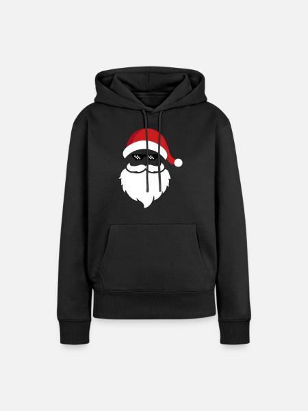 Weihnachtsmann - Frauen Premium Bio Hoodie - Schwarz