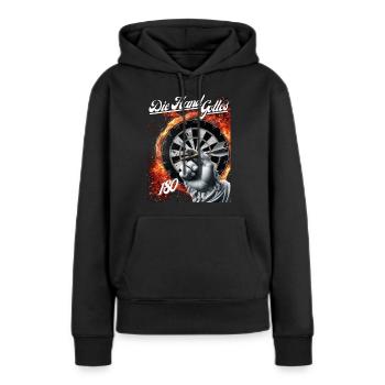 Himmlischer Wurf - Frauen Premium Bio Hoodie - Schwarz - Vorne - Julia (174cm)