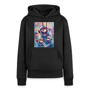Laughing Monkeys - Women’s Premium Organic Hoodie - black - Front - Julia (174cm)