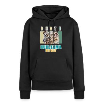 BESTE HUNDEOMA Bulldogge Hund Hunde - Frauen Premium Bio Hoodie - Schwarz - Vorne - Julia (174cm)