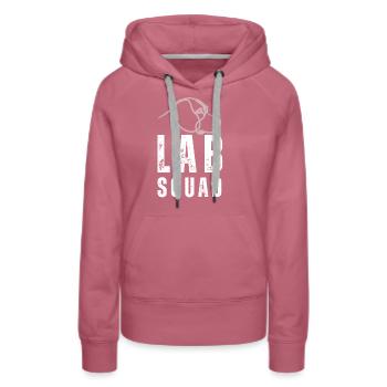 Escouade du Labrador - Sweat à capuche Premium bio Femme - mauve - Devant - Isabella (175cm)