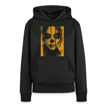 The Woman - Skull, Totenkopf, Pentagramm - Frauen Premium Bio Hoodie - Schwarz - Vorne - Julia (174cm)
