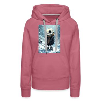 Skull in the snow - Totenkopf, Skelett - Frauen Premium Bio Hoodie - Malve - Vorne - Isabella (175cm)