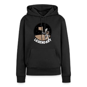 Astronaute légendaire de l’espace - Sweat à capuche Premium bio Femme - noir - Devant - Julia (174cm)
