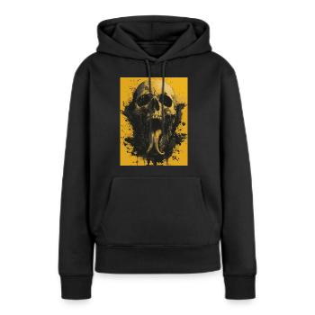 Dark Skull -Totenkopf, Horrormotiv - Frauen Premium Bio Hoodie - Schwarz - Vorne - Julia (174cm)