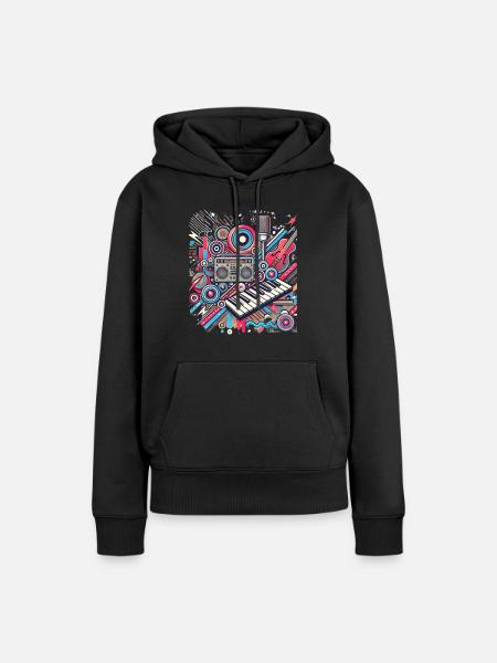 Musikliebhaber - Frauen Premium Bio Hoodie - Schwarz