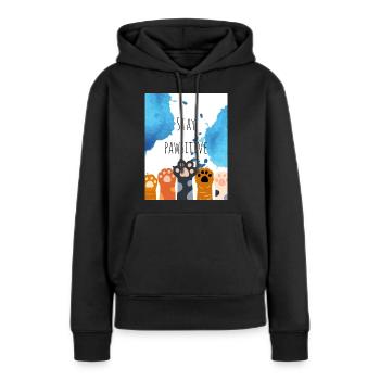 Colorful Design Art Motif with Funny Saying - Women’s Premium Organic Hoodie - black - Front - Julia (174cm)