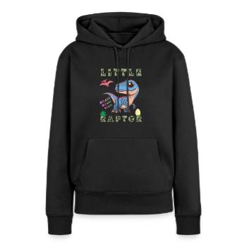 Dinosaure préhistorique Carnivore Rapace Crétacé - Sweat à capuche Premium bio Femme - noir - Devant - Julia (174cm)